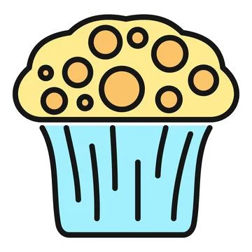 Muffin or cupcake flat color icon Stock Illustration