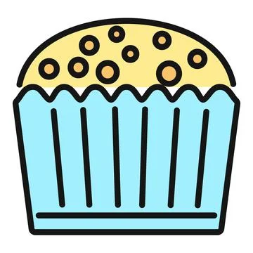 Muffin or cupcake line icon vector illustration Stock Illustration