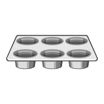Muffin pan baking utensil creating sweet treats Ilustración de archivo