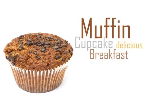 Muffin on perfect white background Stock Photos