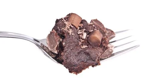 Muffin pieces on a fork Stock Photos