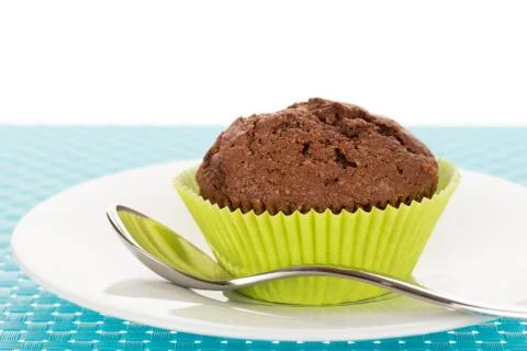 Muffin on plate Stock Photos