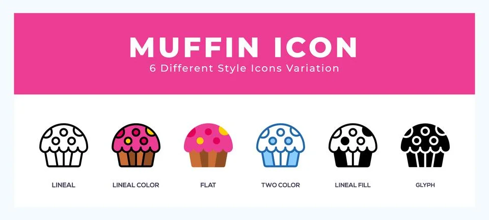 Muffin set of vector icon. For web. and mobile app Stock Illustration