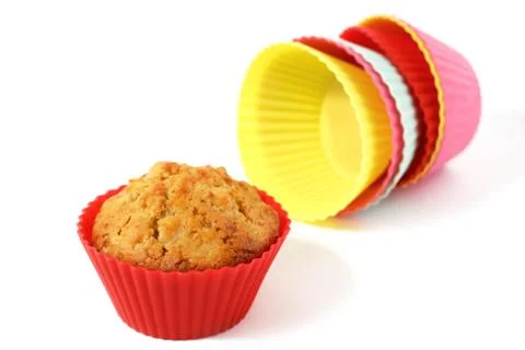 Muffin in silicone baking cup Stock Photos