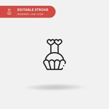 Muffin Simple vector icon. Illustration symbol design template for web mobile Stock Illustration