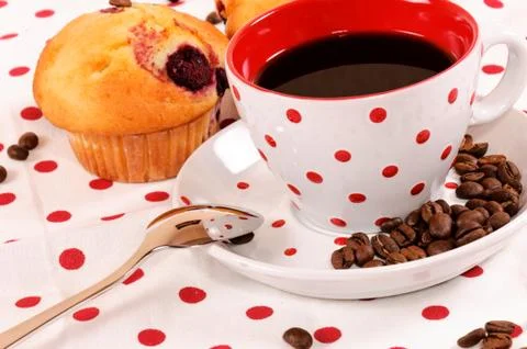 Muffins and coffee Stock Photos