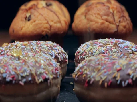 Muffins and Donuts Stock Footage 71627372