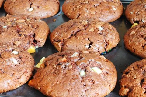 Muffins background Stock Photos