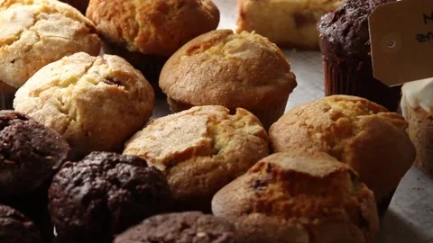 Muffins bakery chocotorta chococake lemon pie meringe Stock Footage 131985251