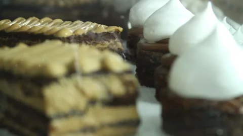 Muffins bakery chocotorta chococake lemon pie meringe Stock Footage 131985514