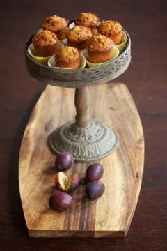 Muffins on cake stand Stock Photos