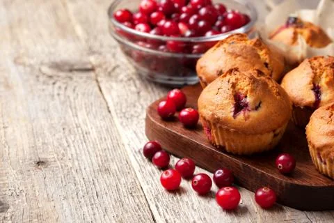 Muffins with cranberries Stock Photos