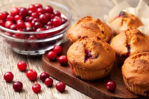 Muffins with cranberries Stock Photos