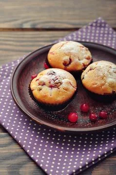 Muffins with cranberry Stock Photos