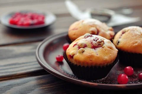 Muffins with cranberry Stock Photos