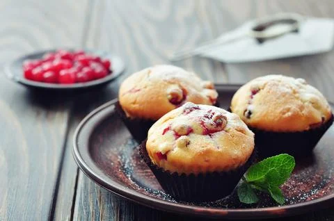Muffins with cranberry Stock Photos