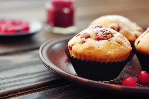 Muffins with cranberry Stock Photos