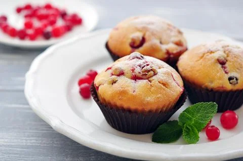 Muffins with cranberry Stock Photos