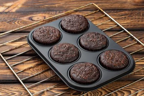 Muffins in the form of baking Stock Photos