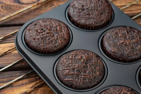 Muffins in the form of baking Stock Photos