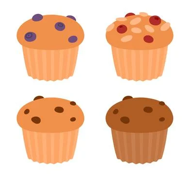 Muffins illustration set Stock Illustration