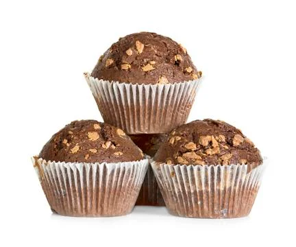 Muffins isolated on white background Stock Photos