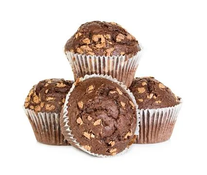 Muffins isolated on white background Stock Photos