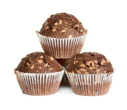 Muffins isolated on white background Stock Photos