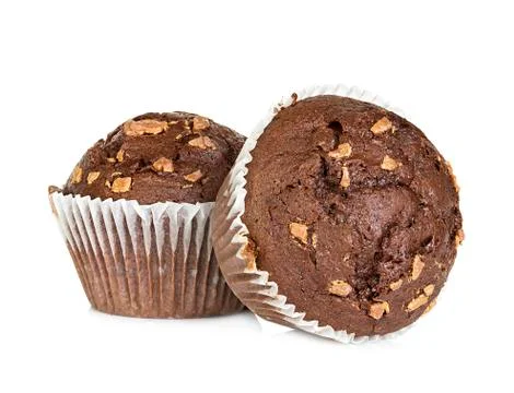 Muffins isolated on white background Stock Photos