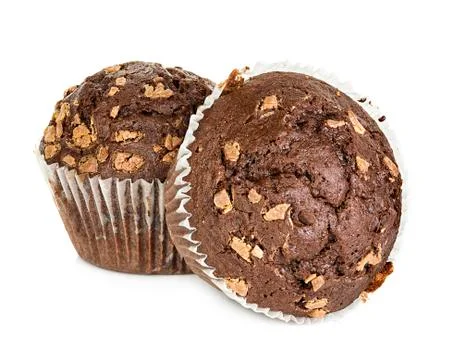 Muffins isolated on white background Stock Photos