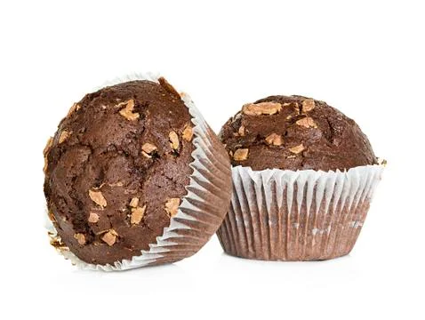 Muffins isolated on white background Stock Photos
