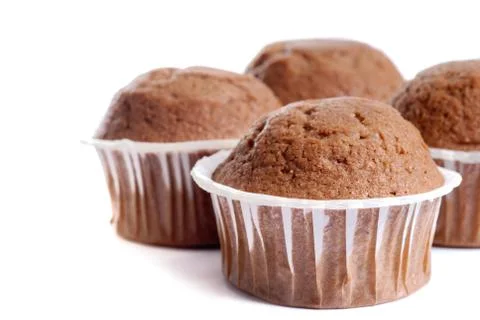 Muffins isolated on white Stock Photos