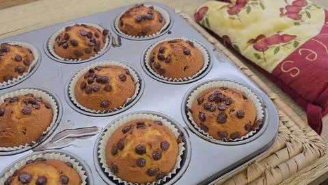 Muffins from the oven Stock Photos