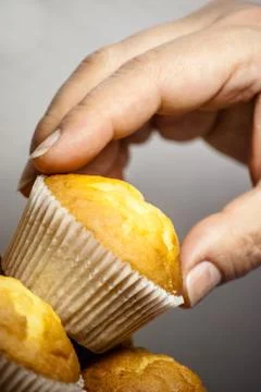 Muffins on plate Stock Photos