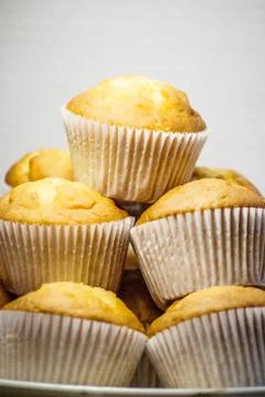 Muffins on plate Stock Photos