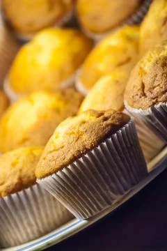 Muffins on plate Stock Photos