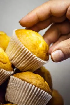 Muffins on plate Stock Photos