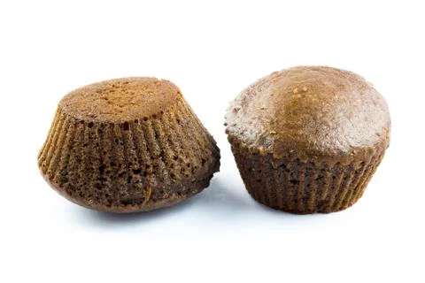 Muffins on white background Stock Photos