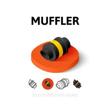 Muffler icon in different style Stock Illustration