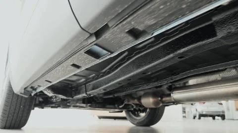 Muffler, underbody and sills with spars. Engineering Excellence, The Unseen Stock Footage 257767448