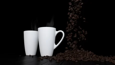 Mug and Coffee Beans Stock Footage 100753410