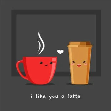 A mug and a coffee cup. Vector Illustration Stock Illustration