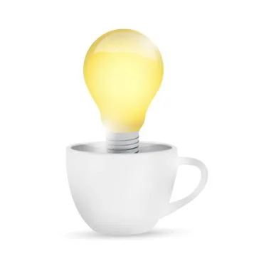 Mug and idea light bulb illustration design Stock-Illustration