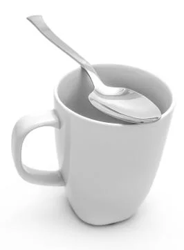 Mug and spoon Stock Photos