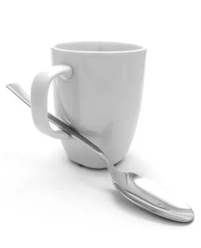 Mug and spoon Stock Photos