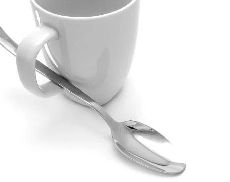 Mug and spoon Stock-Fotos