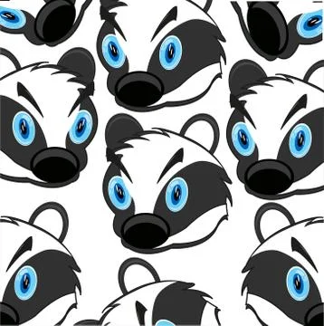 Mug animal badger decorative pattern on white background Stock Illustration