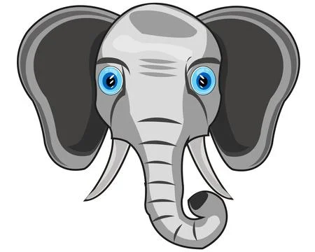 Mug animal elephant on white background is insulated Stock Illustration