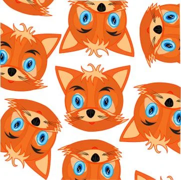 Mug animal fox decorative pattern on white background Stock Illustration