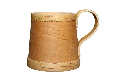 Mug from a bark of a birch Stock Photos